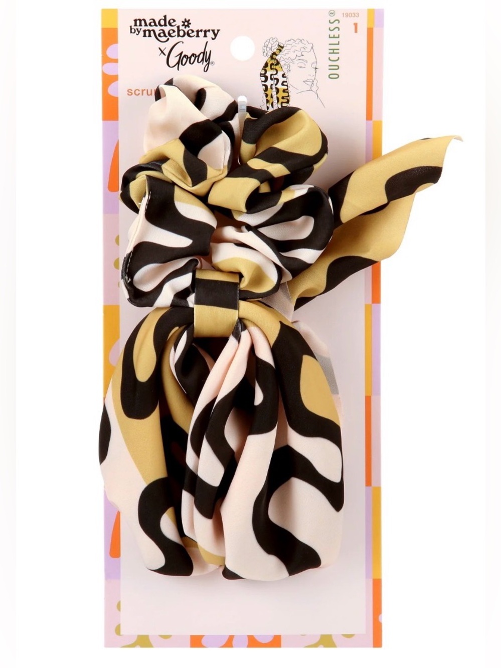Goody Tru X Maeberry Bow Scrunchie, Ouchless, Gentle Hair Tie (Set of 2)